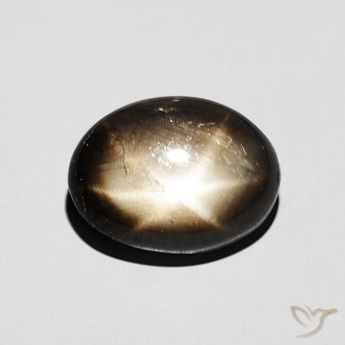 4.49ct Натуральный Черный Звездчатый сапфир, Овал, Непрозрачный
