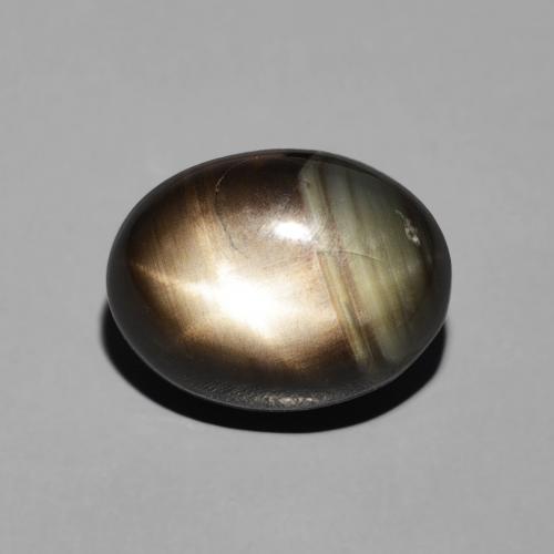 5.17ct Натуральный Черный Звездчатый сапфир, Овал, Непрозрачный