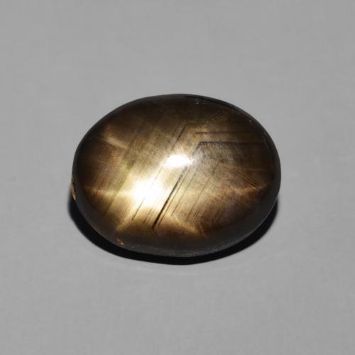 4.00ct Натуральный Черный Звездчатый сапфир, Овал, Непрозрачный