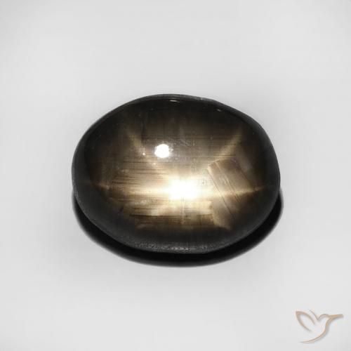 5.13ct Натуральный Черный Звездчатый сапфир, Овал, Непрозрачный