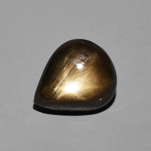 3.95ct Натуральный Черный Звездчатый сапфир, Форма груши, Непрозрачный
