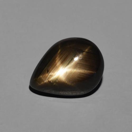 3.64ct Натуральный Черный Звездчатый сапфир, Форма груши, Непрозрачный