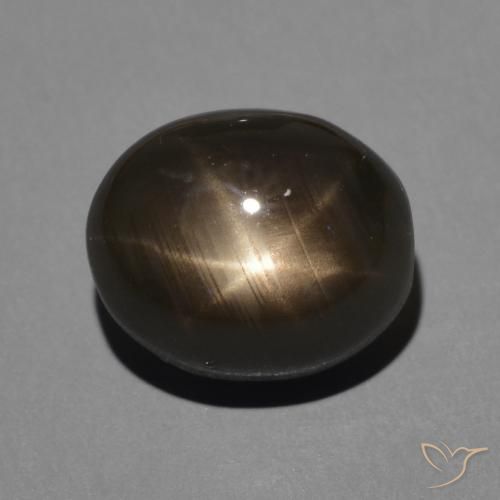 4.27ct Натуральный Черный Звездчатый сапфир, Овал, Непрозрачный
