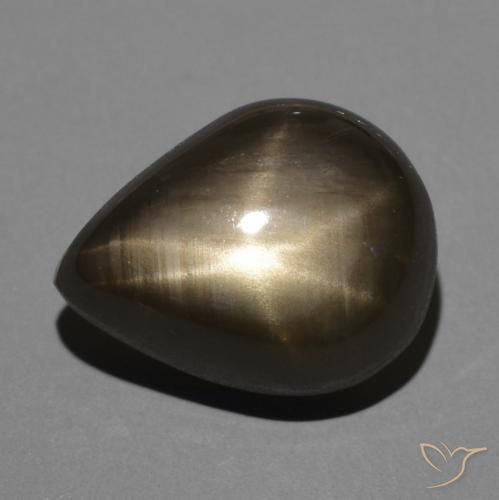 4.54ct Натуральный Черный Звездчатый сапфир, Форма груши, Непрозрачный