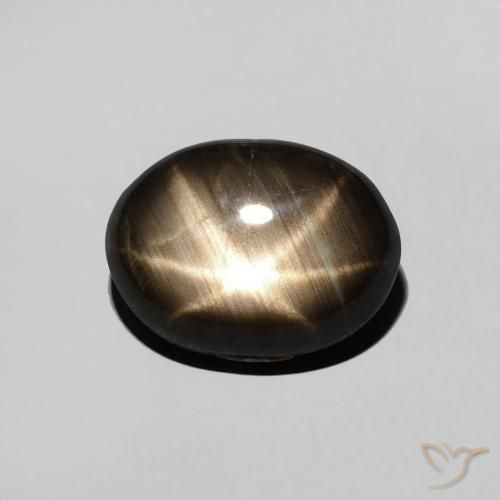 3.53ct Натуральный Черный Звездчатый сапфир, Овал, Непрозрачный