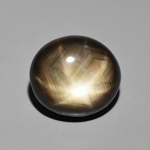 19.55ct Натуральный Черный Звездчатый сапфир, Овал, Непрозрачный