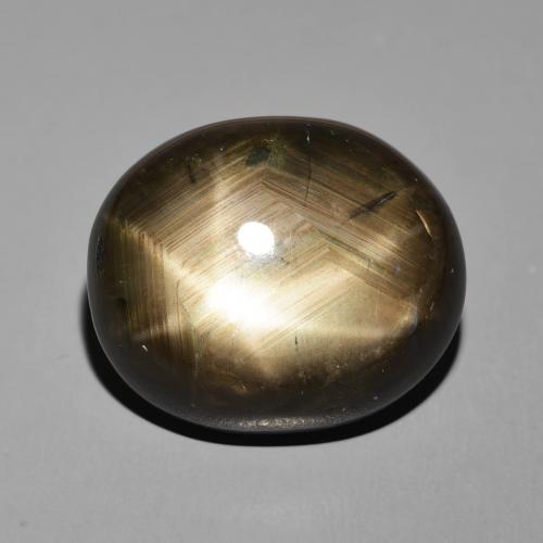 34.34ct Натуральный Черный Звездчатый сапфир, Овал, Непрозрачный