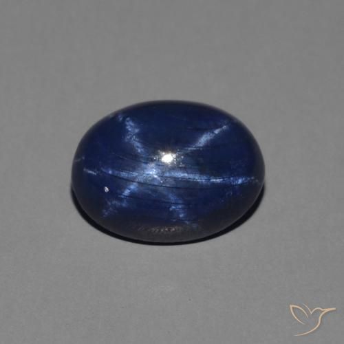 1.38ct Натуральный Темно-синий Звездчатый сапфир, Овал, Непрозрачный