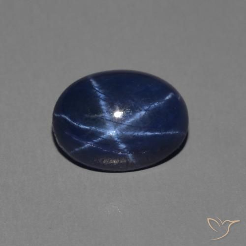 1.40ct Натуральный Темно-синий Звездчатый сапфир, Овал, Непрозрачный