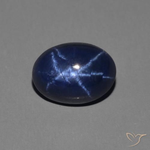 1.65ct Натуральный Темно-синий Звездчатый сапфир, Овал, Непрозрачный