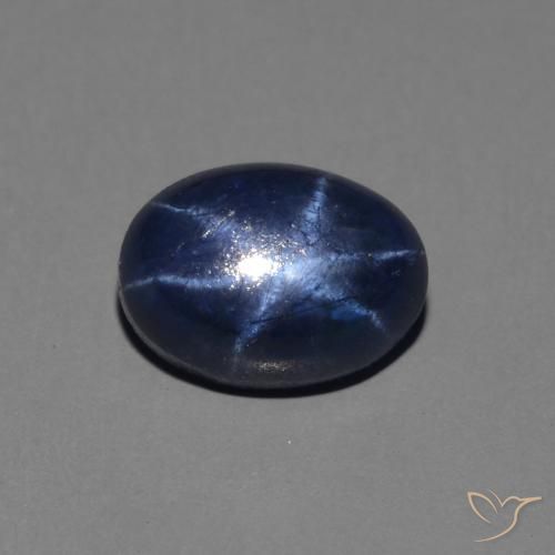 1.46ct Натуральный Темно-синий Звездчатый сапфир, Овал, Непрозрачный