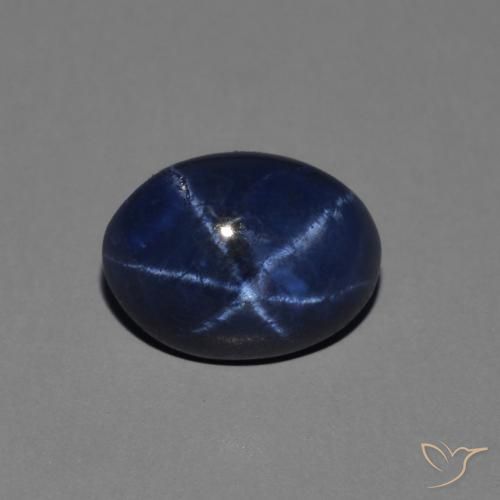 1.48ct Натуральный Темно-синий Звездчатый сапфир, Овал, Непрозрачный