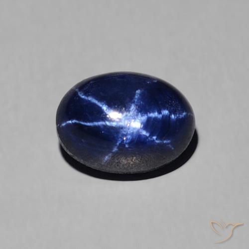 1.80ct Натуральный Темно-синий Звездчатый сапфир, Овал, Непрозрачный