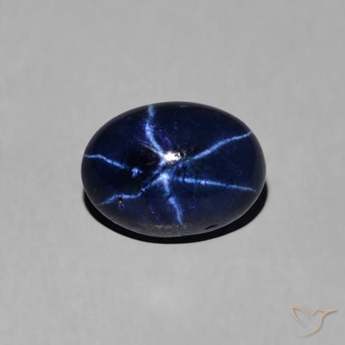 1.36ct Натуральный Темно-синий Звездчатый сапфир, Овал, Непрозрачный