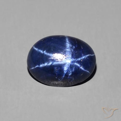 1.63ct Натуральный Темно-синий Звездчатый сапфир, Овал, Непрозрачный