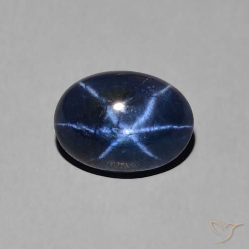 1.57ct Натуральный Темно-синий Звездчатый сапфир, Овал, Непрозрачный