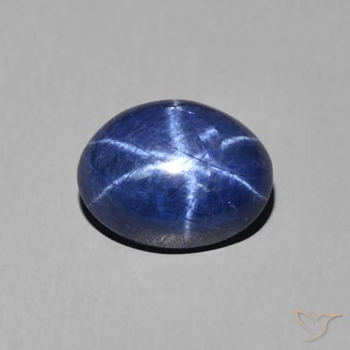 1.89ct Натуральный Темно-синий Звездчатый сапфир, Овал, Непрозрачный