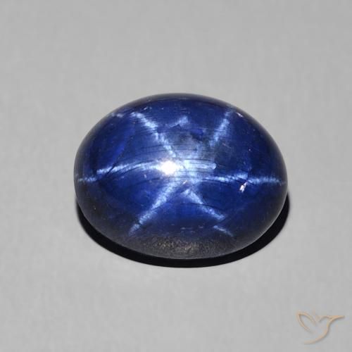 3.65ct Натуральный Темно-синий Звездчатый сапфир, Овал, Непрозрачный
