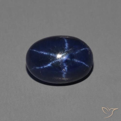 1.76ct Натуральный Темно-синий Звездчатый сапфир, Овал, Непрозрачный