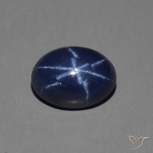 1.52ct Натуральный Темно-синий Звездчатый сапфир, Овал, Непрозрачный