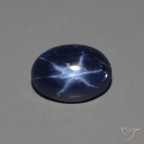 1.39ct Натуральный Темно-синий Звездчатый сапфир, Овал, Непрозрачный