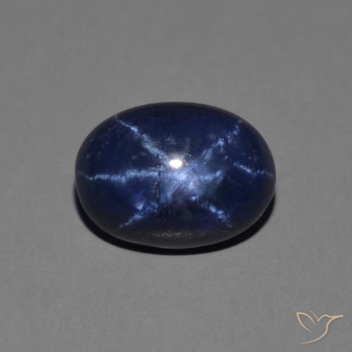 1.64ct Натуральный Темно-синий Звездчатый сапфир, Овал, Непрозрачный