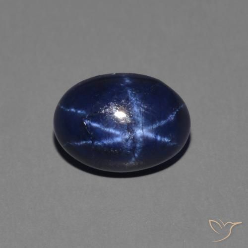 1.45ct Натуральный Темно-синий Звездчатый сапфир, Овал, Непрозрачный