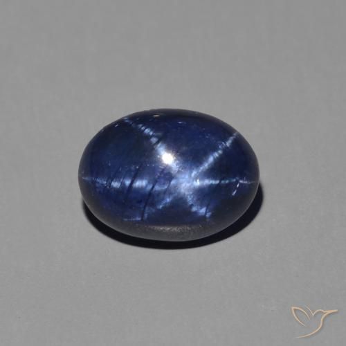 1.47ct Натуральный Темно-синий Звездчатый сапфир, Овал, Непрозрачный