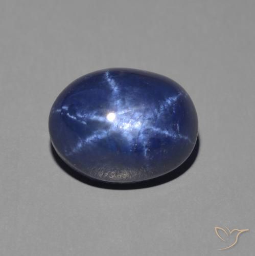2.50ct Натуральный Темно-синий Звездчатый сапфир, Овал, Непрозрачный