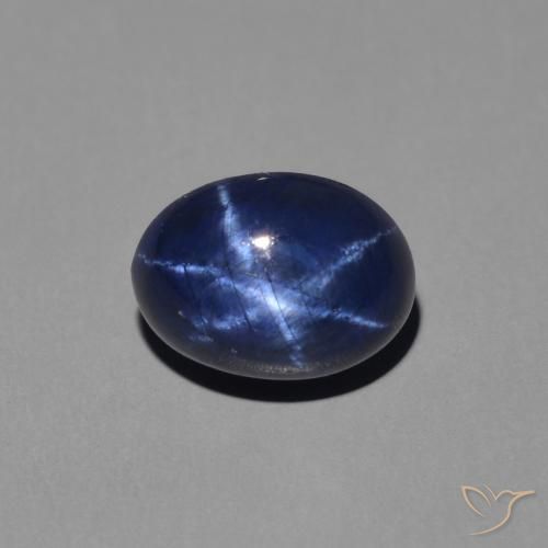 1.60ct Натуральный Темно-синий Звездчатый сапфир, Овал, Непрозрачный