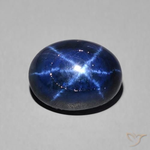 3.22ct Натуральный Темно-синий Звездчатый сапфир, Овал, Непрозрачный