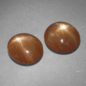  карата, натуральный Золотисто-коричневый Звездчатый Солнечный Камень, Огранка Овал, Непрозрачный