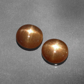  карата, натуральный Золотисто-коричневый Звездчатый Солнечный Камень, Огранка Овал, Непрозрачный