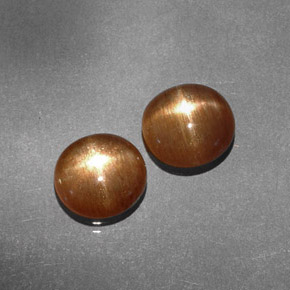  карата, натуральный Золотисто-коричневый Звездчатый Солнечный Камень, Огранка Овал, Непрозрачный