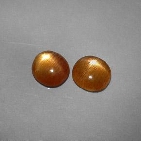  карата, натуральный Золотисто-коричневый Звездчатый Солнечный Камень, Огранка Овал, Непрозрачный