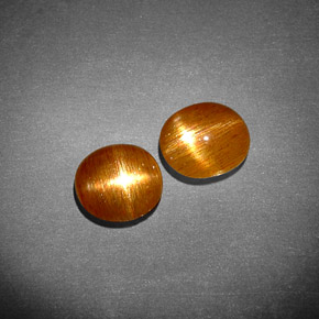  карата, натуральный Золотисто-коричневый Звездчатый Солнечный Камень, Огранка Овал, Непрозрачный