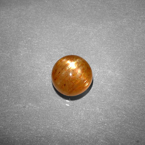 1.30 карата, натуральный Золотисто-коричневый Звездчатый Солнечный Камень, Огранка Овал, Непрозрачный