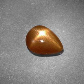 1.25 карата, натуральный Золотисто-коричневый Звездчатый Солнечный Камень, Форма груши, Непрозрачный