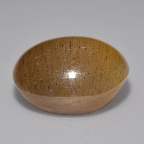 12.02 карата, натуральный Золотисто-коричневый Звездчатый Солнечный Камень, Огранка Овал, Непрозрачный