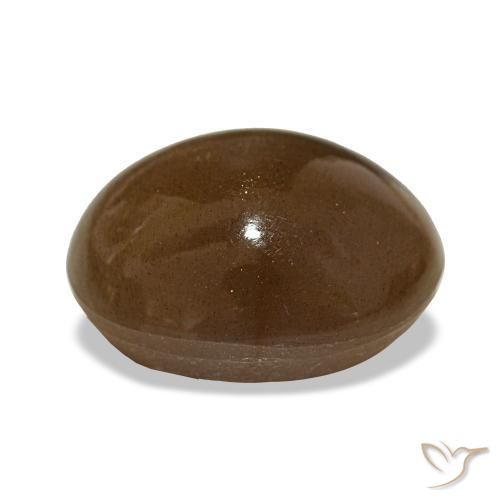 15.77 карата, натуральный Теплый коричневый Звездчатый Солнечный Камень, Огранка Овал, Непрозрачный