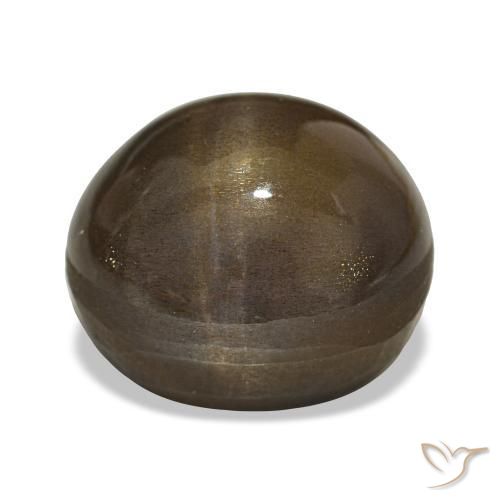 21.88 карата, натуральный Коричневый Звездчатый Солнечный Камень, Огранка Овал, Непрозрачный