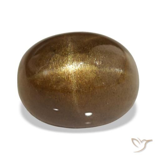 13.45 карата, натуральный Коричневый Звездчатый Солнечный Камень, Огранка Овал, Непрозрачный