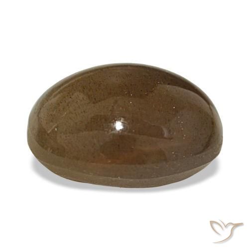 14.24 карата, натуральный Землисто-коричневый Звездчатый Солнечный Камень, Огранка Овал, Непрозрачный