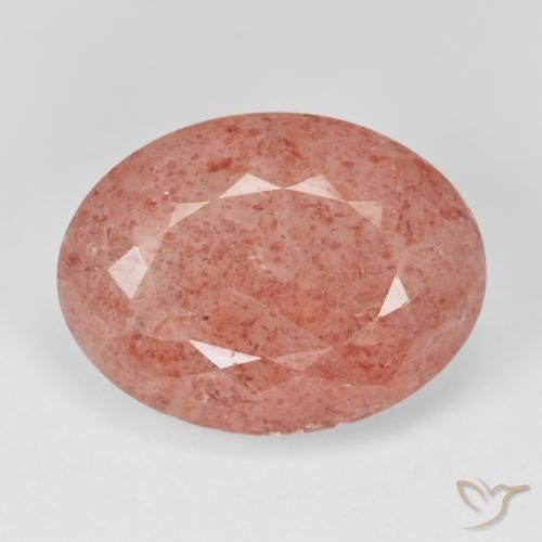 17.53ct Натуральный Средний красный Клубничный кварц, Овал, Полупрозрачный