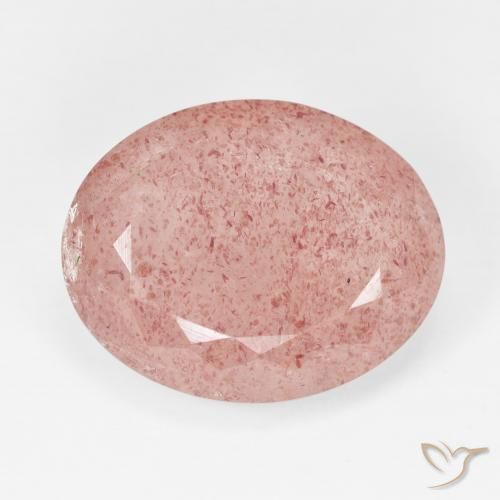 11.72ct Натуральный Pale Red Orange Клубничный кварц, Овал, Полупрозрачный
