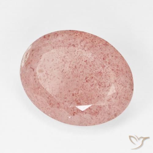 11.72 карата, натуральный Pale Red Orange Клубничный кварц, Овал, Полупрозрачный