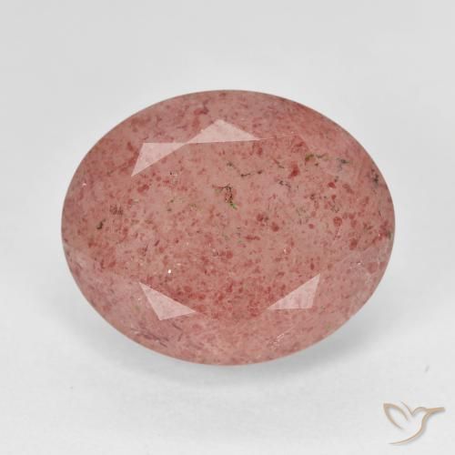 11.60ct Натуральный Средний красный Клубничный кварц, Овал, Полупрозрачный