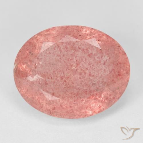8.41ct Натуральный Светло-розовый разных оттенков Клубничный кварц, Овал, Полупрозрачный