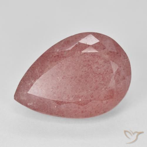 12.90ct Натуральный Оттенки розового Клубничный кварц, Форма груши, Полупрозрачный