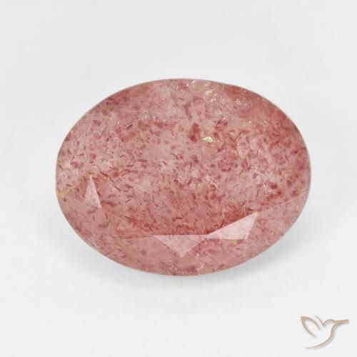 7.35ct Натуральный Средний розовый Клубничный кварц, Овал, Полупрозрачный